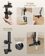 Kindle Holder with Remote Page Turner – Kindle Stand with Remote Page Turner for Bed, Hands-Free Clip Mount, Easy-Adjust Steel Arm (Not Gooseneck), No Text Blocking - Image 5