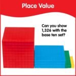 Base Ten Blocks Math Manipulative Set of 121 Pieces for Kids Learning Place Value Counting Addition Subtraction Decimal Concepts Montessori Classroom Homeschool Educational Toy - Image 3