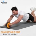 Wearslim® Professional Non-Slip Handles Double Wheel Ab Roller with Knee Mat, Abdominal Workout Equipment for Men and Women Exercise - Yellow - Image 3