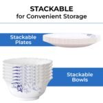 Larah by Borosil 19 Pieces Blue Eve Opalware Dinner Set for Family of 6 - Image 7
