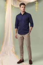 Peter England Men's Cotton Slim Fit Ditsy Printed Full Sleeve Shirt - Image 2