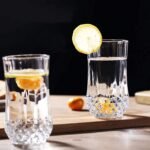 VILON Italian Premium Water and Juice Glasses Set of 6, Crystal Stylish Highball Glasses for Drinking Water, Juice and Cocktails | 250ML| Transparent - Image 3