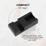 Prolet Wall Mount Mobile Charging Holder with Storage Box & AC/TV Remote Organizer, Self-Adhesive Phone Plug Stand, Multipurpose Wall Shelf, Space Saving Mobile Holder for Home & Office (Black) - Image 4