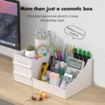 ALOXE Cosmetic Organizer Box Drawers Storage Plastic Stationary Box | Make Up Organiser for Women (White) - Image 5