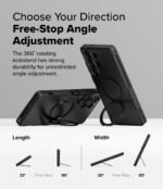 Ringke PC Alles for Samsung Galaxy S25 Ultra Case Back Cover [Strong Magnet] [Built-in Kickstand] Shockproof Protection Bumper with Adjustable Angle Stand Compatible with Magnetic Accessories-Black - Image 6