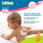 Little's Soft Cleansing Baby Wipes with Lid | 80 Wipes x Pack of 3 - 240 Wipes | Extra Thick & Moist Wet Wipes for Baby's | Prevents Rashes & Redness with Goodness of Aloe Vera, Vitamin E & Jojoba Oil - Image 3