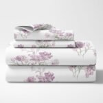 haus & kinder Bedsheet for Double Bed | 186 TC Pure Cotton Queen Size Bed Sheet with 2 Pillow Covers (100 x 90 Inches) | Soft Breathable Fabric - Lilac Dream - Image 4