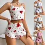 SGC SWEDEN Women's Babydoll Lingerie Set with Boyshorts Panty, Cotton Blend, Multi-Colour, Free Size, 30-36 Inches, Adjustable Straps - Image 6