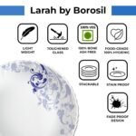 Larah by Borosil 19 Pieces Blue Eve Opalware Dinner Set for Family of 6 - Image 6