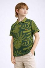 Alan Jones Clothing Boys Regular Fit All Over Printed Polo T-Shirt | Cotton Blend | Ribbed Hems | Ages 6-16 Years - Image 6