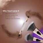 4 in 1 Multifunctional Makeup Brush Set with Foundation Brush, Powder Brush, Eyeshadow Blending Brush & Flat Brush | Feathery Soft Bristles Makeup Brushes for Women - Image 4