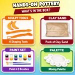 MiniExplorer Pottery Wheel Kit for Kids – DIY Battery Operated Pottery Making and Painting Set with Clay, Sculpting Tools, Arts and Crafts Toy for Boys Girls Age 5+, Creative Activity Gift - Image 4