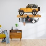 Webelkart Premium HD UV Printed Mahindra Thar Car Shape Designer Wooden Key Holder Home and Office Decor (11 X 6 Inch, Wood) (Yellow) - Image 2