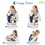 BabyGo Kids 4-in-1 Adjustable Baby Carrier Cum Kangaroo Bag | Multiple Carry Positions: Front, Back, Hip - Comfortable & Adjustable with Safety Belt and Buckle Straps (Blue) - Image 4