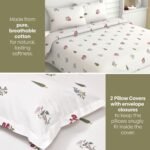 haus & kinder Double Bedsheet Queen Size Bed | 100 x 90 Inches 186 TC Pure Cotton Bedsheet for Queen Size Bed with 2 Pillow Covers - Garden of Joy - Image 2