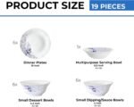 Larah by Borosil 19 Pieces Blue Eve Opalware Dinner Set for Family of 6 - Image 2