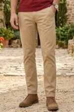 Louis Philippe Men's Slim Fit Premium Cotton Soft Handfeel Solid Chinos - Image 2