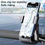 LikeStar® Universal Bike & Motorcycle Mobile Holder, 360° Rotation, One Touch Lock, Anti-Slip Grip, Shockproof & Secure Mount for Smartphones – Perfect for Cycling, Riding & Navigation - Handlebar Fit - Image 2