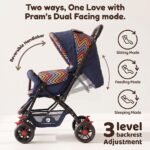 StarAndDaisy Stroller for Baby Boy & Girl 0 to 3 Years, Foldable Stroller, Compact Pram for Toddler with Reversible Handle, Multi-Recline Seat, 5-Point Safety Harness & Storage Basket - Image 3