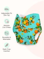 Superbottoms Basic Leakage-proof advanced cloth diapers for babies, High Absorbent 100% cotton 3 reusable diaper and 3 insert pad Combo Pack washable cloth diaper 3M -3Years Adjustable, Reduces Rash - Image 3