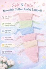 pack of 12 new born Baby's Cotton Cloth Diapers/Langot/nappy U Shaped Washable and Reusable Nappies (Multicolour,0-6 Months) - Image 5