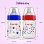 LuvLap Anti-Colic Wide Neck Natura Flo Baby Feeding Bottle, 150ml (Pack of 2), New Born/Infants/Toddler Upto 3 Years, Stars, BPA Free - Image 6