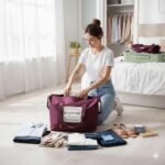 Wazdorf Nylon 41 Liter Expandable Travel Bags for Women, Duffle Bags for Women Luggage, Foldable Vanity Traveling Bag, Waterproof Hand Bag for Ladies Personal Items 41 cm Wine - Image 7