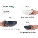 Shay Japandi Grey & White Ceramic Dinner Set, 21 Pieces | Crockery Set for Gifting & Dining | Matte Finish | Premium Ceramic (Japandi Dinner Set - Grey & White, 21 Piece) - Image 7