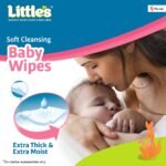 Little's Soft Cleansing Baby Wipes with Lid | 80 Wipes x Pack of 3 - 240 Wipes | Extra Thick & Moist Wet Wipes for Baby's | Prevents Rashes & Redness with Goodness of Aloe Vera, Vitamin E & Jojoba Oil - Image 5