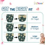 LILTOES Cloth Diapers For New Born Babies 0 to 3 Years | Freesize Adjustable and Reusable | Premium Cloth Nappies Pack of 3 (3 Cloth Diapers + 3 Inserts) |Dozing Koala + Maze Green + Avo Baby - Image 6