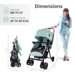 R for Rabbit Poppins Joy Stylish Baby Stroller | Pram for Kids with Reversible Handle | New Born Babies Stroller for 0 to 3 Years Boy and Girl (Green Black) - Image 9