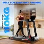 PowerMax Fitness TDM-95 4HP BLDC Motorized Treadmill for Home Use | 1.0-10 km/h Speed | 2-Level Manual Incline | Running Surface 950 x 385mm | LED Display | 12 Programs | Shock Absorption System - Image 5