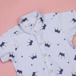 Vikita Enterprise Kid Boy's Hosiery Cotton Blend Printed Cord Set with Mandarin Collar Short Sleeve Shirt and Side Pocket Elastic Waistband Closure Short Pant with Tie - Image 4