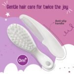 LuvLap Elegant Baby Comb & Brush Set, Soft Bristles for Gentle Hair Grooming, Complete Hair Grooming Kit for Infants, Newborns & Toddlers, Suitable from Birth (0M+), Perfect Baby Shower Gift - Image 3