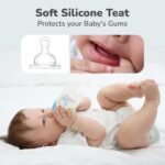 R for Rabbit First Feed 150 ml Baby Feeding PP Bottle with Anti-Colic Wide Neck, BPA Free Soft Silicone Nipple, Milk Feeder for New Born/Infants/Toddler Kids of 0+ Months (Lake Blue) - Image 5