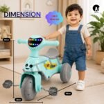 Little Pup Kids Tricycle Ride-On Toy for Toddlers | Musical LED Light Baby Cycle | Detachable Pedals, Wide Seat & Storage | Ride On Trike for Boys & Girls 1-3 Years (SkyBlue) - Image 3