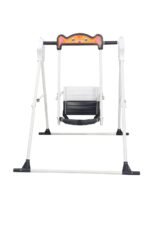 BABYBLESSING Baby Swing Jhula for Kids, Single Seater Swing Chair with Safety Belt, Alloy Steel Frame, Adjustable Ropes and Ground Pegs, Indoor Outdoor Garden, White and Black, - Image 2