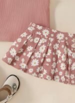 GOODWISH Girls 2-Piece Outfit Set – Sleeveless Heart Print Crop Top and Pleated Skirt – Cute Matching Summer Set for Toddler & Little Girls - Image 4