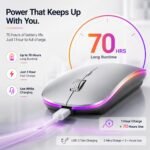 Offbeat Dash 2.4GHz Wireless + Bluetooth 5.1 +5.0 Mouse, Multi-Device Tripel Mode Type C Rechargeable Silent Click Buttons Wireless Bluetooth Mouse 3 Adjustable DPI, Works on 3 Devices (Silver) - Image 5