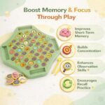 Animal Memory Flip Chess Game Montessori Matching Puzzle Board Game for Kids Educational Travel Toy for Toddlers, Preschoolers Learning Activities (Animle Stickers & 4 Stick) - Image 2