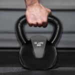 De Jure Fitness PVC Kettlebell 3kg for Men & Women, Strength & Cardio Training, Soft Grip, Crushed Concrete Filled, Full Body Workout Equipment for Home & Gym (Grey Black) - Image 3