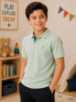 Lux Cozi Boy's Polycotton Polo T-Shirt | Solid Collared Half Sleeve Tee for Kids | Soft Breathable Summer Wear | Casual Smart Polo T-Shirt | 3–14 Years - Image 6