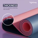 Lifelong Dual Color TPE Material for Women & Men - 6mm Anti-Slip Yoga Mat for Gym Workout Exercise Mat for Home Gym - Yoga Mat for Gym Workout & Yoga Exercise (LLYM114). - Image 4