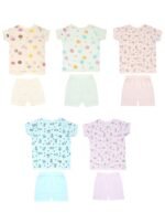 BREEZEWAY New Born Baby Boys & Baby Girls Top and Bottom combo pack of 5 suitable for 0-6 month babies - Image 2