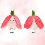 Niku Rabbit with Chain Reversible Bunny Rabbit Soft Stuffed Toys for Girls Boys Baby Kids | Cute Doll, Teddy Bear Plush Animal Toy | Strawberry/Carrot Shaped Pink Colour | Birthday Valentine Gift - Image 2