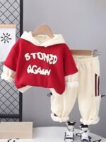Googo Gaaga Boys Cotton Fleece Printed Hoodie Sweatshirt with Joggers in Clothing Set | Winter Fleece Fabric | Full Sleeves - Image 2