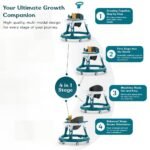 StarAndDaisy Walker for Kids for 6 to 18 Months, Intergrated RGB Lights Baby Walker Boys & Girls with 7 Level Height Adjustment, Walker Baby with Switchable Food & Musical Toy Tray (Blue) - Image 4