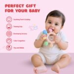 Tekme Silicone Ring Teether for Babies 3-12 Months | Made in India Baby Teething Toys | BPA Free Food Grade Silicone Teether | Sensory Chew Toy with Multiple Textures & Easy Grip Design (Pack of 1) - Image 2