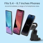 Portronics Clamp M4 Prime Magnetic Car Phone Mount with Strong Suction Cup, 360° Rotation, 90° Tilt, Windshield & Dashboard Mount, Metal Ring Included, Fits 5.4–6.7 Inch Smartphones, Black - Image 3