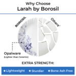 Larah by Borosil 19 Pieces Blue Eve Opalware Dinner Set for Family of 6 - Image 5